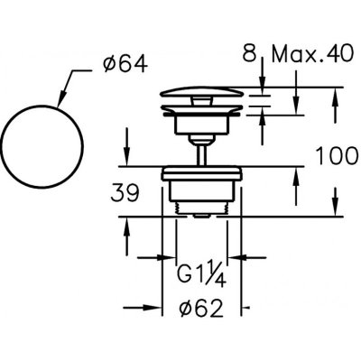 Донный клапан для раковины VitrA A45148EXP-1