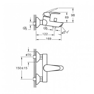 Комплект для ванной VitrA Dynamic S A49152EXP-3