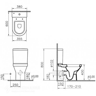 Унитаз-компакт VitrA S50 9798B003-7201 с микролифтом-1