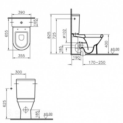 Унитаз-компакт VitrA S50 9736B003-7202 с микролифтом-2