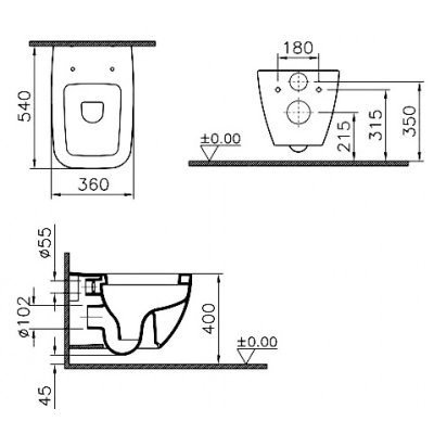 Унитаз подвесной VitrA Shift 4392B003-1295-1