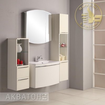 Комплект мебели для ванной Акватон Севилья 80 подвесной белый жемчуг-7