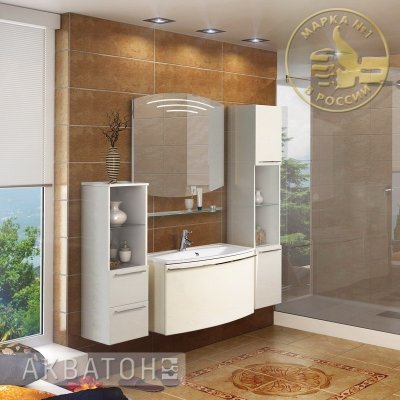 Комплект мебели для ванной Акватон Севилья 95 подвесной белый жемчуг-4