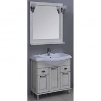 Комплект мебели для ванной Акватон Жерона 85 белое серебро