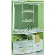 Комплект мебели для ванной Акватон Корнер 100 R с бельевой корзиной