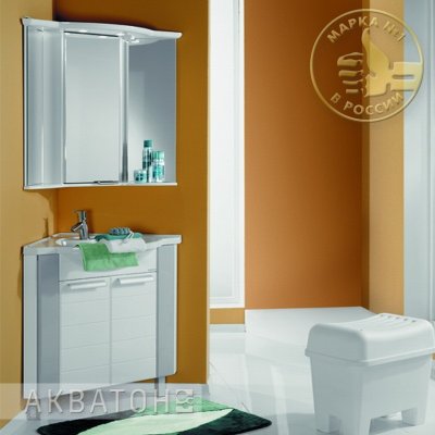 Комплект мебели для ванной Акватон Альтаир 62 угловой бело-серый