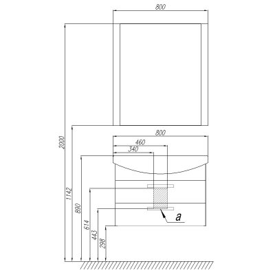 Комплект мебели для ванной Акватон Ария 80 М черный подвесной-1