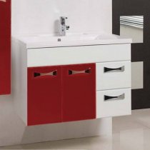 Тумба с раковиной для ванной Акватон Диор 80 бело-бордовая Тумба с раковиной для ванной Акватон Диор 80 бело-бордовая