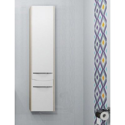 Шкаф-Пенал для ванной комнаты Акватон Инфинити 35 белый/ясень коимбра