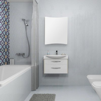 Комплект мебели для ванной Акватон Инфинити 76 белый/ясень коимбра