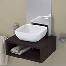 Тумба с раковиной для ванной Акватон Интегро 80 венге шпон Тумба с раковиной для ванной Акватон Интегро 80 венге шпон