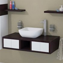 Тумба с раковиной для ванной Акватон Интегро 100 венге шпон/ящики Тумба с раковиной для ванной Акватон Интегро 100 венге шпон/ящики