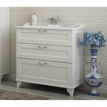 Тумба с раковиной для ванной Акватон Леон 80 Н дуб белый Тумба с раковиной для ванной Акватон Леон 80 Н дуб белый