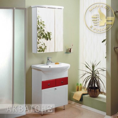 Комплект мебели для ванной Акватон Норма 65 с бельевой корзиной-6