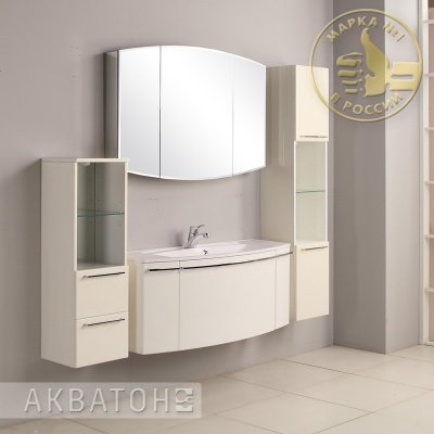 Комплект мебели для ванной Акватон Севилья 120 подвесной белый жемчуг