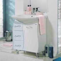 Тумба с раковиной для ванной Акватон Дионис 67 с бельевой корзиной Тумба с раковиной для ванной Акватон Дионис 67 с бельевой корзиной