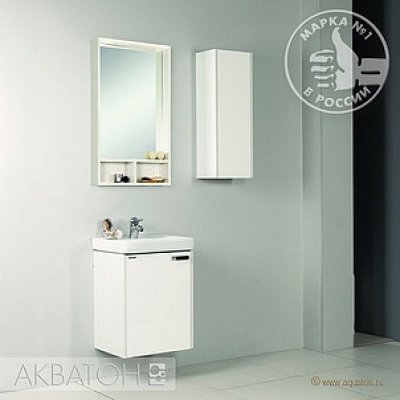 Зеркало для ванной Акватон Йорк 50 белый/выбеленное дерево-1