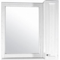 Зеркало-шкаф ASB-Woodline Берта 85 белое, патина серебро