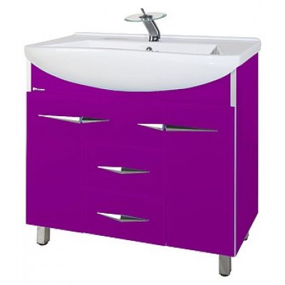 Тумба с раковиной для ванной Bellezza Глория Гласс 90 фиолетовая