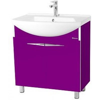 Тумба с раковиной для ванной Bellezza Глория Гласс 75 фиолетовая