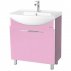 Тумба с раковиной для ванной Bellezza Глория Гласс 75 розовая-small