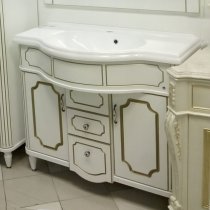 Тумба с раковиной для ванной Belux Каталония 105 белая с патиной