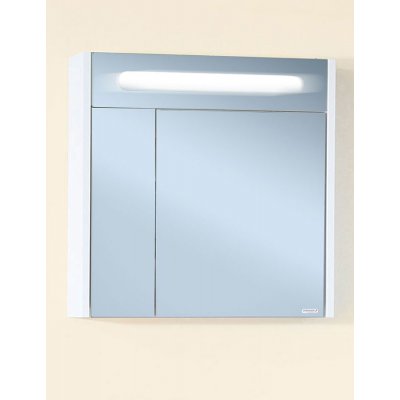 Зеркальный шкаф Бриклаер Палермо 75 белый глянец