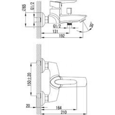 Смеситель LeMark MARS LM3502C для ванны с коротким изливом-1