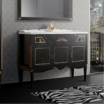 Тумба с раковиной для ванной Belux Верди 105 черная, декор Bosetti Marella Тумба с раковиной для ванной Belux Верди 105 черная, декор Bosetti Marella