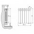 Радиатор водяной биметаллический Rifar Base 350 4 секции--small-2