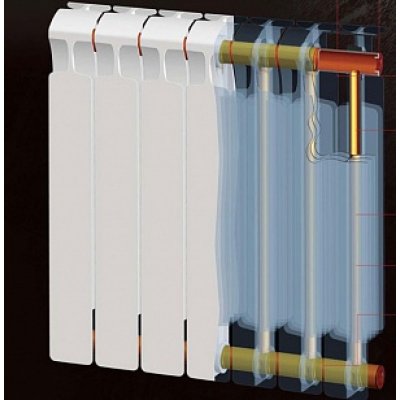 Радиатор водяной биметаллический Rifar Monolit 350 10 секций-4