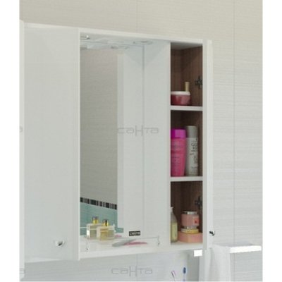 Шкаф-Зеркало для ванной СанТа Альтаир 80 с подсветкой-1