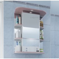 Шкаф-Зеркало для ванной СанТа Герда 55 свет розовый