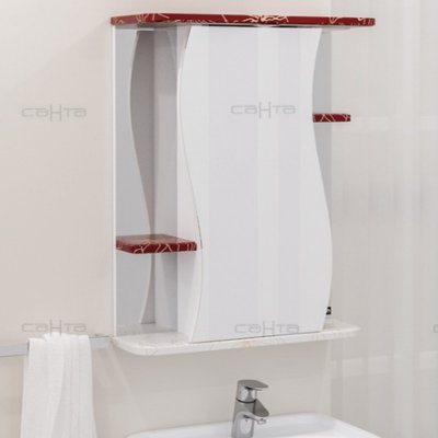Шкаф-Зеркало для ванной СанТа Лира 55 с подсветкой полоса