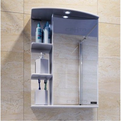 Шкаф-Зеркало для ванной СанТа Ника 50 с подсветкой