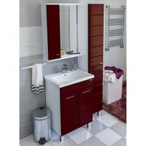 Комплект мебели для ванной Санта Омега 60 бордовый/черный Комплект мебели для ванной Санта Омега 60 бордовый/черный