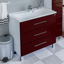 Тумба с раковиной для ванной Санта Омега 100 напольная Б/Ч Тумба с раковиной для ванной Санта Омега 100 напольная Б/Ч