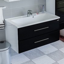 Тумба с раковиной для ванной Санта Омега 100 подвесная Б/Ч Тумба с раковиной для ванной Санта Омега 100 подвесная Б/Ч