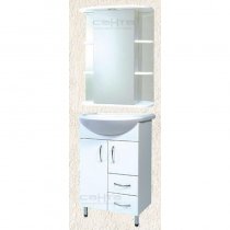 Комплект мебели для ванной СанТа Уют 55 c 2 ящиками белый