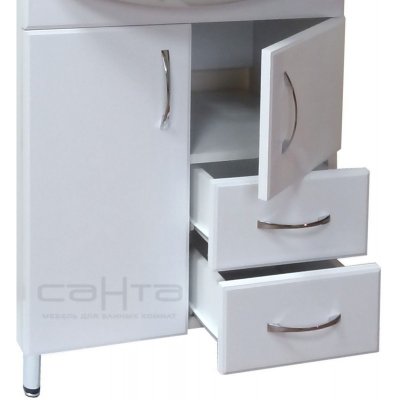 Комплект мебели для ванной СанТа Сити 60 c 2 ящиками с подсветкой-9