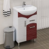 Тумба с раковиной для ванной СанТа Эколайн 55 с 1 ящиком (полоса)