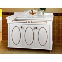 Тумба с раковиной для ванной Vod-ok Анжелика 110 Коричневый Блейз, Красная Паприка, Серый Шел