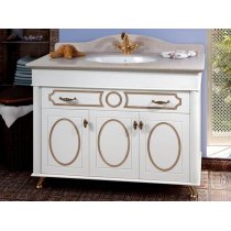 Тумба с раковиной для ванной Vod-ok Изабель 110 Коричневый Блейз, Красная Паприка, Серый Шел