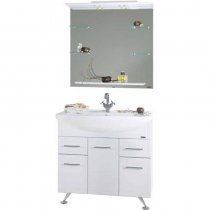 Комплект мебели для ванной Vod-ok Альфа 90 с бельевой корзиной