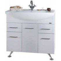 Тумба с раковиной для ванной Vod-ok Альфа 90 с бельевой корзиной