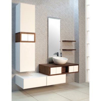 Комплект мебели для ванной Акватон Интегро 100 орех шпон/ящики