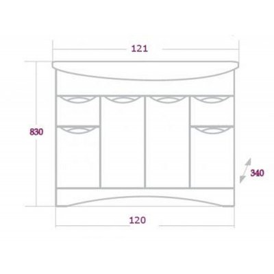 Комплект мебели для ванной Onika Лагуна 120.13-1
