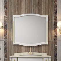 Зеркало Opadiris Лаура 120 белое с патиной