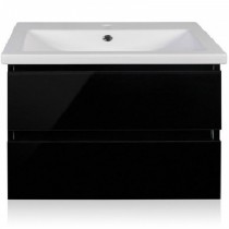 Тумба с раковиной Style Line Даймонд 80 Люкс Plus подвесная черная Тумба с раковиной Style Line Даймонд 80 Люкс Plus подвесная черная