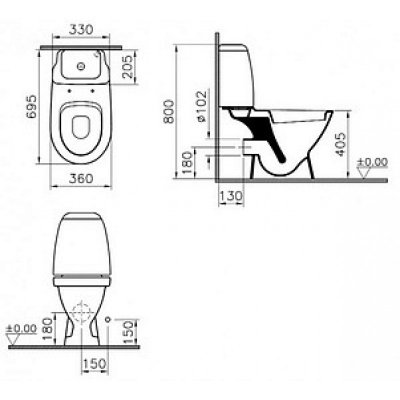 Унитаз-компакт VitrA Grand 9764B003-1206 с функцией биде-1